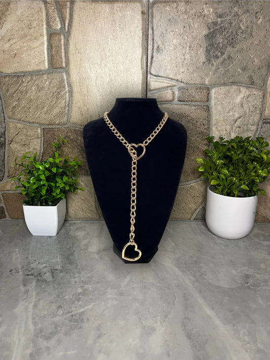 Slip Chain Necklace - Gold Heart